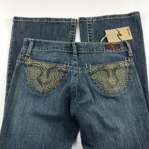 Machine Jeans Juniors Size 3 Bootcut Distressed Rhinestone Embellished New